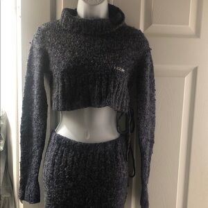 Azzure  Crop top Sweater Maxi Skirt Set